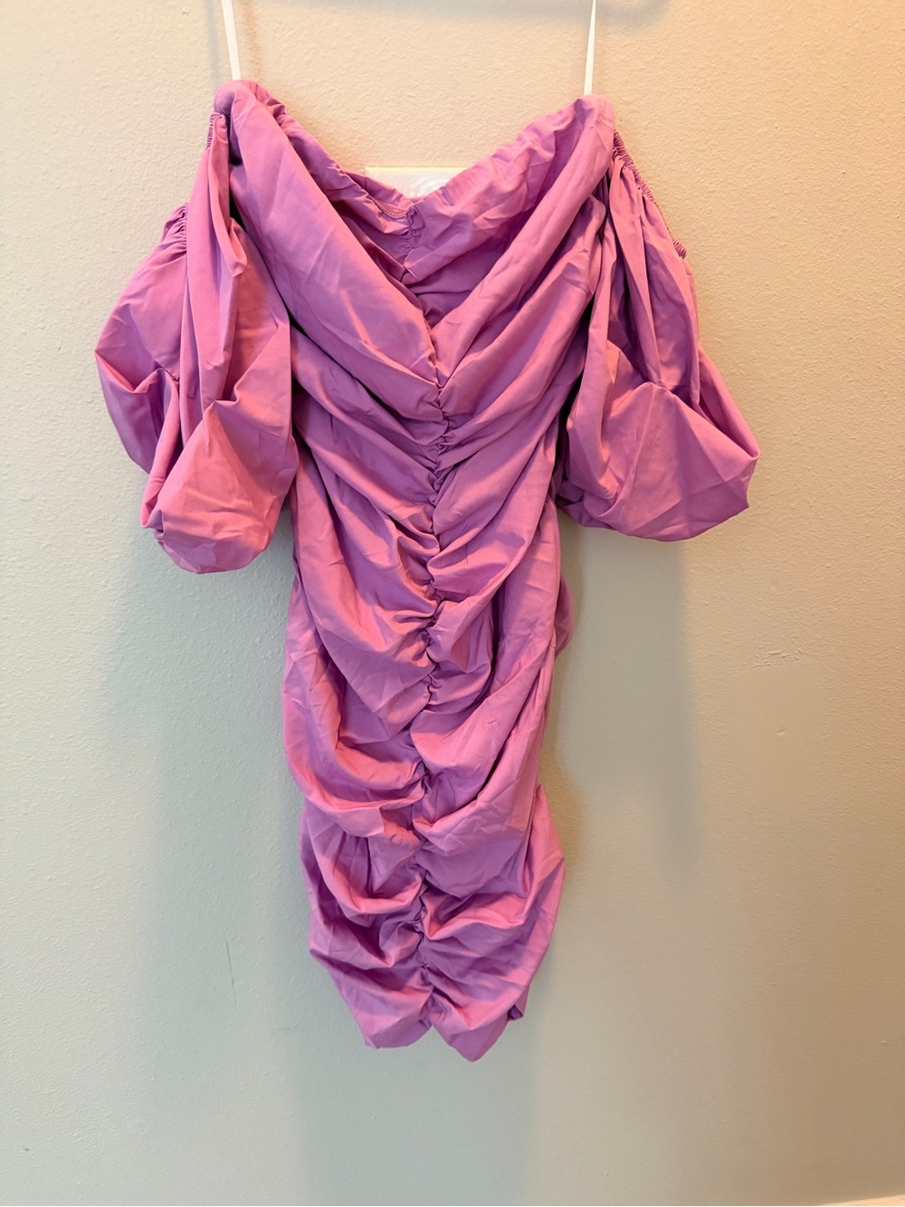 SHEIN Lilac One-Shoulder Draped Ruched Dress